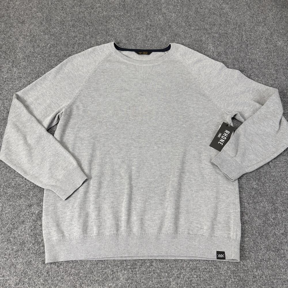 Rhone Sweater Mens 2XL Gray Dubliner Crewneck Knit Pullover Raglan Casual